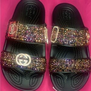 Customize Croc Sandal. Black, size 5 women. Never worn before.